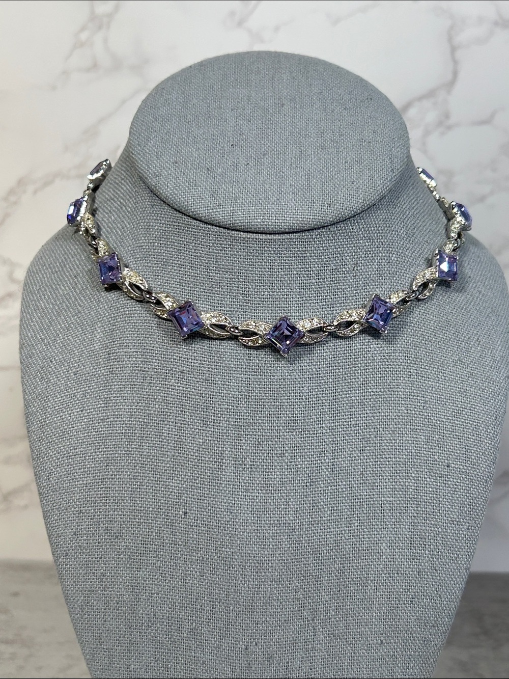 Bogoff Spectacular Silver and Purple Women's Necklace - Picture 7 of 11